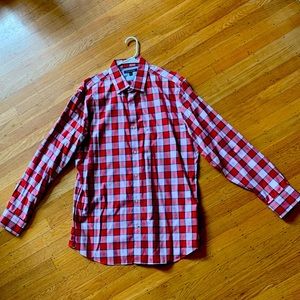 Banana Republic long sleeve gingham tailored